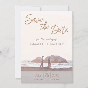 Strand Huwelijksfoto Save the Date Uitnodiging