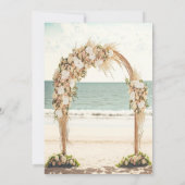 Strand Huwelijksprieel Rozen RSVP Kaart (Achterkant)