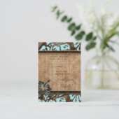 Strand Huwelijksreactie Kaarten Hibiscus Blauw Bru (Staand voorkant)