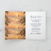 Strand Huwelijksuitnodiging Bedankkaart (Binnen)