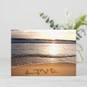 Strand Huwelijksuitnodiging Kaart (Staand voorkant)