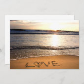 Strand Huwelijksuitnodiging Kaart (Voorkant / Achterkant)
