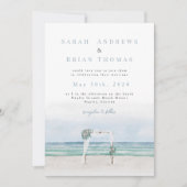 Strand Huwelijksuitnodiging Kaart (Voorkant)