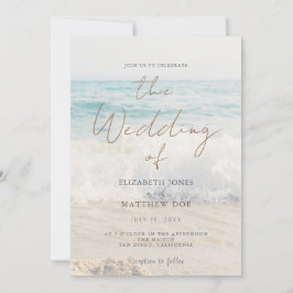 Strand Huwelijksuitnodiging Zeekant/Oceaan Bruilof Kaart