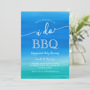 Strand I Do BBQ Blauw Groen Verlovingsfeest Kaart