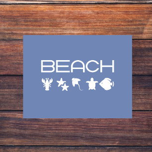 strand Icons Marine Zee creeert Monotone Dark Briefkaart