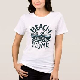 Strand Ik Kom Hier Zonsondergang & Palmboom Eiland Tri-Blend Shirt