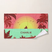 Strand Illustratie aangepaste naam handdoek set (Handdoek)
