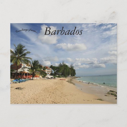 Strand in Barbados Briefkaart (Voorkant)