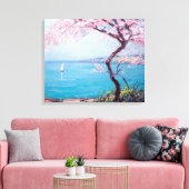 Strand in Biarritz, Frankrijk (door Kimon Loghi) Canvas Afdruk (Insitu (Woonkamer))