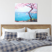 Strand in Biarritz, Frankrijk (door Kimon Loghi) Canvas Afdruk (Insitu (Slaapkamer))