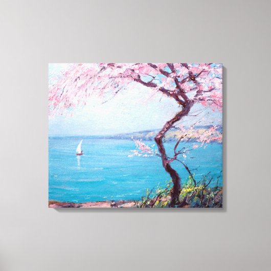 Strand in Biarritz, Frankrijk (door Kimon Loghi) Canvas Afdruk (Voorkant)