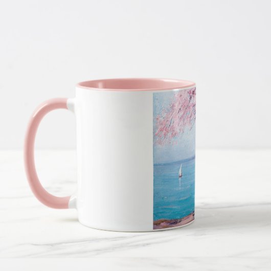 Strand in Biarritz, Frankrijk (door Kimon Loghi) Mok (Links)