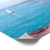 Strand in Biarritz, Frankrijk (door Kimon Loghi) Poster (Hoek)