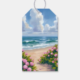 Strand in Bloei | Roze Hortensia Kust Cadeaulabel