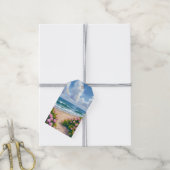 Strand in Bloei | Roze Hortensia Kust Cadeaulabel (Met Touw)