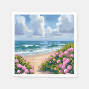 Strand in Bloei   Roze Hortensia Kust Servet