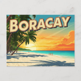 Strand in Boracay Filipijnen Vintage Briefkaart