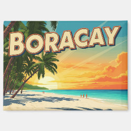 Strand in Boracay Filipijnen Vintage Magneet