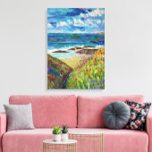 Strand in Bretagne Canvas Afdruk (Insitu (Woonkamer))