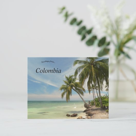 Strand in Colombia Briefkaart (Staand voorkant)