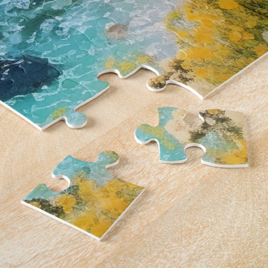 Strand in Griekenland Legpuzzel (Zijkant)