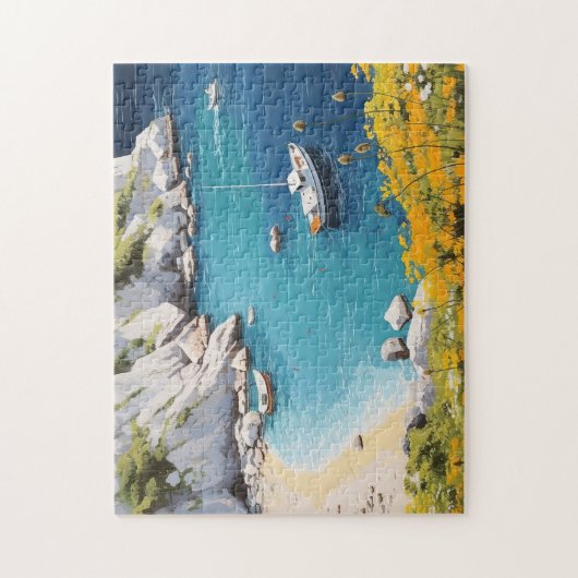 Strand in Griekenland Legpuzzel (Verticaal)