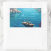 Strand in Griekenland Rechthoekige Sticker (Tas)