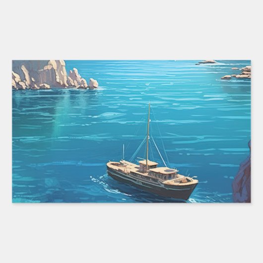 Strand in Griekenland Rechthoekige Sticker (Voorkant)