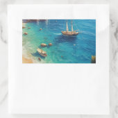 Strand in Griekenland Rechthoekige Sticker (Tas)