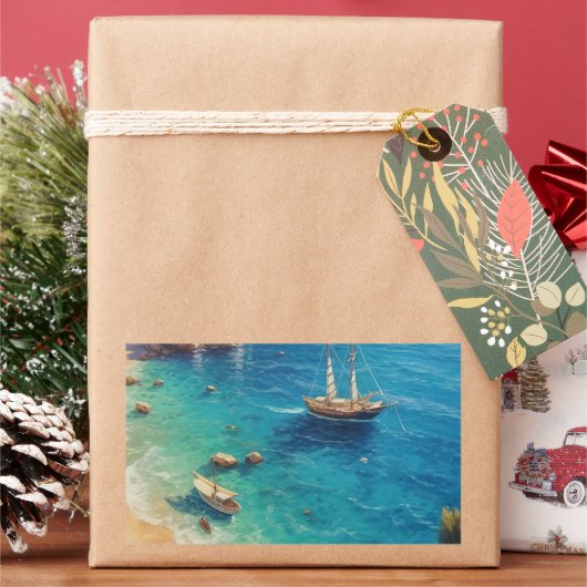 Strand in Griekenland Rechthoekige Sticker (Feestdagen)