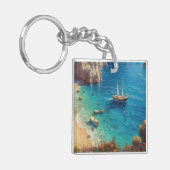 Strand in Griekenland Sleutelhanger (Voorkant Links)