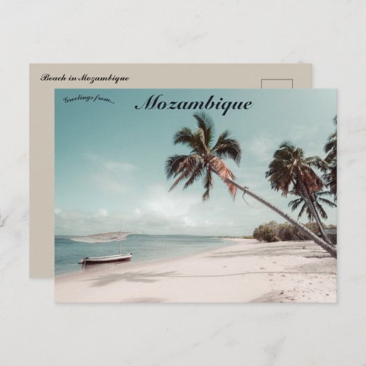 strand in het Briefkaart van Mozambique (Voorkant / Achterkant)