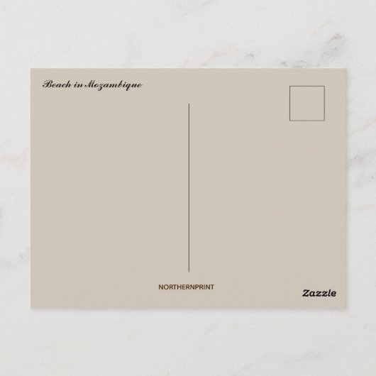 strand in het Briefkaart van Mozambique (Achterkant)