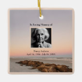 Strand in liefdevolle herinnering begrafenismonume keramisch ornament (Voorkant)