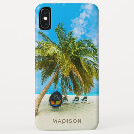 Strand in Malediven aangepaste naam telefoonhoesje Case-Mate iPhone Case (Achterkant)