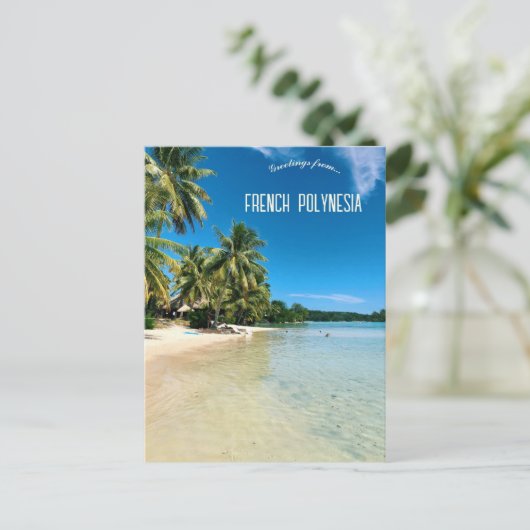 Strand in Mo'orea Frans-Polynesië Briefkaart (Staand voorkant)