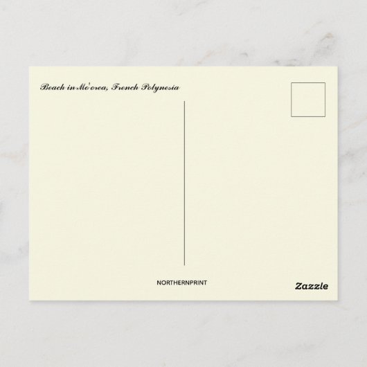 Strand in Mo'orea Frans-Polynesië Briefkaart (Achterkant)