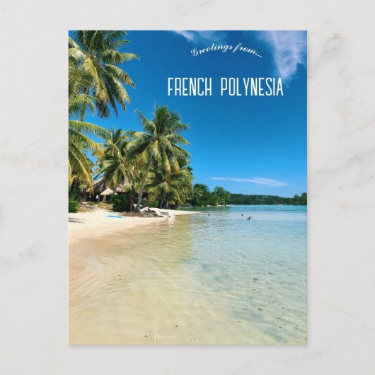 Strand in Mo'orea Frans-Polynesië Briefkaart (Voorkant)