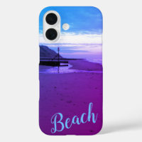 Strand in Mundesley, Norfolk in blauw en paars