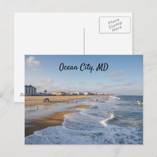 strand in Ocean City, Maryland Briefkaart (Voorkant / Achterkant)