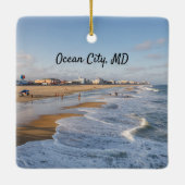 strand in Ocean City, Maryland Keramisch Ornament (Achterkant)