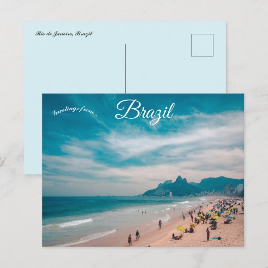 Strand in Rio de Janeiro Brazilië Briefkaart (Voorkant / Achterkant)