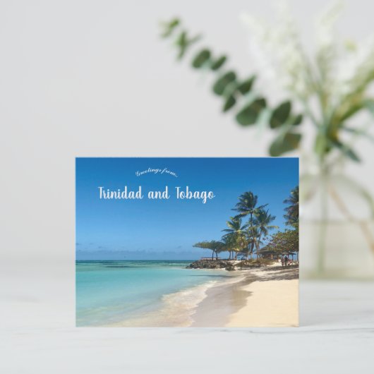 Strand in Trinidad en Tobago Briefkaart (Staand voorkant)