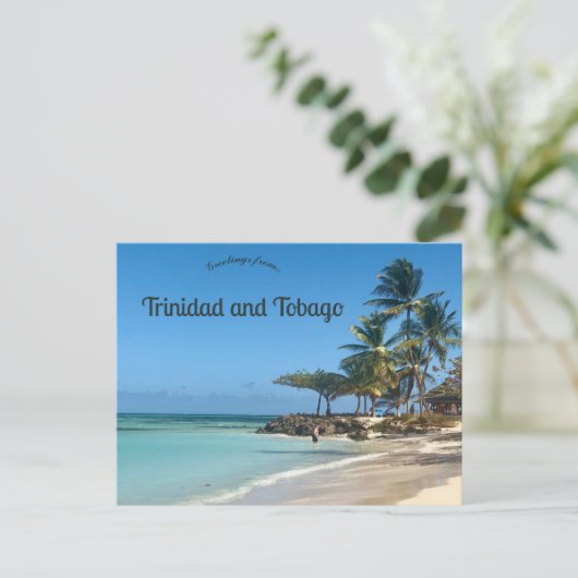 Strand in Trinidad en Tobago Briefkaart (Staand voorkant)