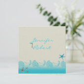 Strand in Zand en Water Jubileum Uitnodiging (Staand voorkant)