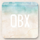 Strand Initialen Ocean Beach Water Sand Travel Fun Bier Onderzetter (Voorkant)