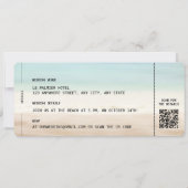 Strand instapass bruiloft uitnodiging met QR-code (Achterkant)