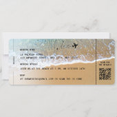 Strand Instapkaart Trouw Bestemming QR code In Kaart (Achterkant)