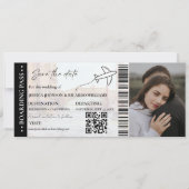 Strand instapkaart trouw save the date ticket kaart (Voorkant)